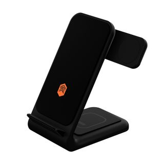 STM ChargeTree Swing 3in1 MagSafe iPhone + Apple Watch + AirPods Qi vezeték nélküli töltő állvány - fekete