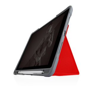 STM Dux Plus Duo iPad 10,2" (2021/2020/2019) kinyitható ütésálló kemény tok + ceruzatartó - piros