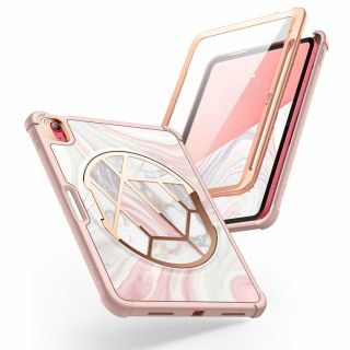 Supcase Cosmo iPad 10,9" (2022) ütésálló kemény tok + előlap + állvány - rózsaszín
