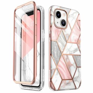 Supcase Cosmo iPhone 14 / 13 szilikon ütésálló tok + előlap - rózsaszín