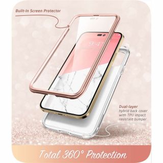 Supcase Cosmo iPhone 14 Pro ütésálló hátlap tok kijelzővédővel - márvány