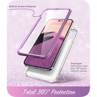Supcase Cosmo iPhone 14 Pro Max szilikon ütésálló tok + előlap - lila