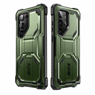 Supcase IBLSN Armorbox Samsung Galaxy S23 Ultra ütésálló hátlap tok 2db kijelzővédővel - zöld
