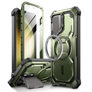 Supcase IBLSN ArmorBox MagSafe Samsung Galaxy S24 ütésálló tok kijelzővédővel - zöld