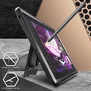 Supcase Unicorn Beetle Pro Samsung Galaxy Tab S7 FE 5G 12.4 T730 / T736B ütésálló tok előlappal - fekete