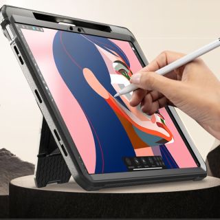 Supcase Unicorn Beetle Pro iPad Air 13” (2024) ütésálló hátlap tok kijelzővédővel - fekete