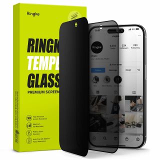 Ringke Privacy iPhone 15 Pro betekintésgátló teljes kijelzővédő üvegfólia