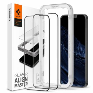 Spigen GLAS.tR AlignMaster Full Cover iPhone 13 Pro Max teljes kijelzővédő üvegfólia + felhelyező - 2db