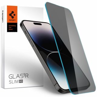 Spigen Glas.tR Slim HD Privacy iPhone 14 Pro betekintésgátló kijelzővédő üveg