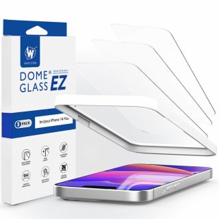 Whitestone Dome Glass EZ iPhone 14 Plus kijelzővédő üveg felhelyezőkerettel - 3db