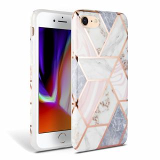 Tech-Protect Marble iPhone SE (2022/2020) / 8 / 7 szilikon tok - rózsaszín