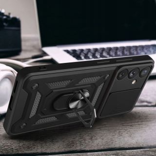 Tec-Protect CamShield Pro Samsung Galaxy A34 5G ütésálló hátlap tok kameravédővel - fekete