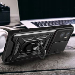 Tech-Protect CamShield Pro Motorola Moto E22  / E22i ütésálló hátlap tok kameravédővel - fekete