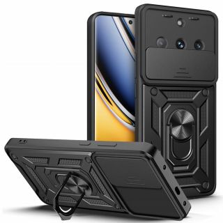 Tech-Protect CamShield Pro Realme 11 Pro 5G / 11 Pro+ Plus 5G ütésálló hátlap tok kameravédővel - fekete