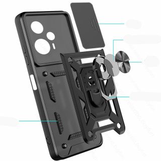Tech-Protect CamShield Pro Xiaomi Poco F5 kemény hátlap tok kameravédővel - fekete