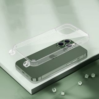 Tech-Protect Flexair Chain iPhone 11 kemény hátlap tok + nyakpánt - átlátszó/fekete/rózsaszín