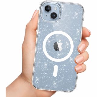 Tech-Protect Flexair Hybrid MagSafe iPhone 13 / 14 kemény hátlap tok - átlátszó/csillámos