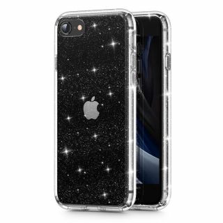 Tech-Protect Glitter iPhone SE (2022/2020) / 8 / 7 szilikon ütésálló hátlap tok - átlátszó