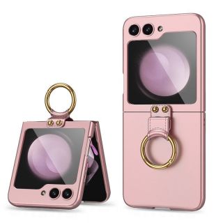 Tech-Protect Icon Ring Samsung Galaxy Z Flip 5 szilikon tok gyűrűvel - rózsaszín