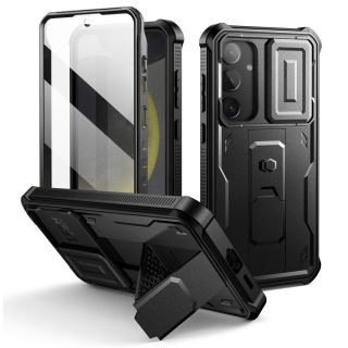 Tech-Protect Kevlar Cam+ Samsung Galaxy S24+ Plus ütésálló tok kijelző- és kameravédővel - fekete
