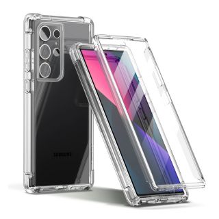 Tech-Protect Kevlar Samsung Galaxy S23 Ultra ütésálló tok kijelzővédővel - átlátszó