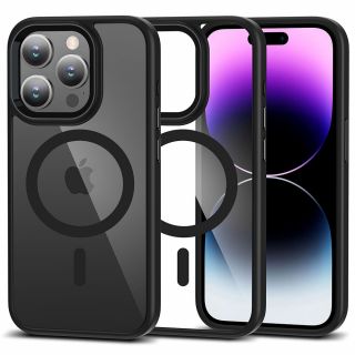 Tech-Protect Magmat MagSafe iPhone 15 Pro kemény tok - átlátszó/fekete