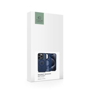 Tech-Protect Magmat MagSafe iPhone 15 Pro kemény hátlap tok - matt kék