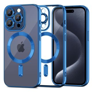 Tech-Protect MagShine MagSafe iPhone 15 Pro szilikon tok - kék