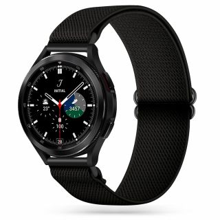 Tech-Protect Mellow Samsung Galaxy Watch 4 / 4 Classic / 5 / 5 Pro / 6 / 6 Classic gumis textil szíj (20mm széles) -fekete