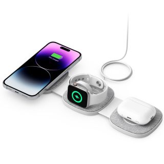 Tech-Protect A32 3in1 MagSafe iPhone + Apple Watch + AirPods Qi vezeték nélküli töltő - fehér
