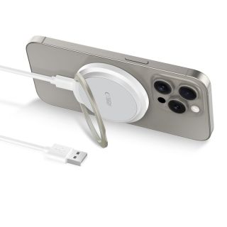Tech-Protect QI15- A33 MagSafe - USB-C töltő kábel kitámasztóval - fehér