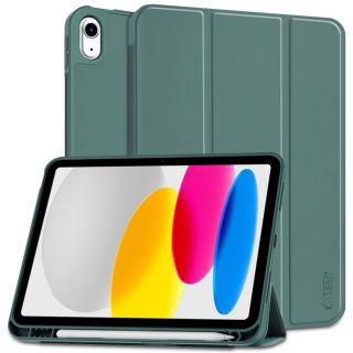 Tech-Protect Smartcase Pencil iPad 10,9” (2022) kinyitható tok ceruzatartóval - zöld
