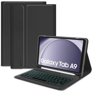 Tech-Protect Smartcase Samsung Galaxy Tab A9 8,7” X110 / X115 billentyűzetes (Angol) kinyitható tok ceruzatartóval - fekete