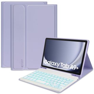 Tech-Protect Smartcase Samsung Galaxy Tab A9+ Plus 11.0 X210 / X215 / X216 billentyűzetes kinyitható tok ceruzatartóval - lila (Angol)