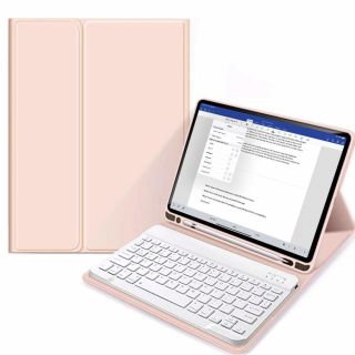 Tech-Protect Smartcase Pencil iPad 10,9” (2022) kinyitható tok és billentyűzet - rózsaszín (Angol)