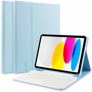 Tech-Protect SmartCase Pencil iPad 10,9” (2022) kinyitható tok és billentyűzet (Angol) - kék