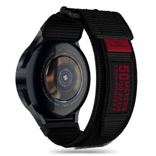 Tech-Protect Scout Pro Samsung Galaxy Watch 4 / 4 Classic / 5 / 5 Pro / 6 / 6 Classic szövet szíj (20mm széles)  - fekete