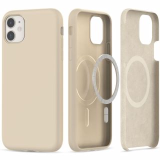 Tech-Protect Silicone MagSafe iPhone 11 szilikon hátlap tok - bézs