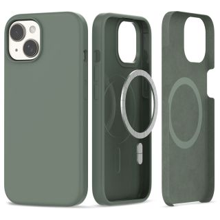 Tech-Protect Silicone MagSafe iPhone 15 szilikon hátlap tok - zöld