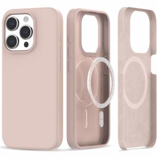 Tech-Protect Silicone MagSafe iPhone 15 Pro Max szilikon hátlap tok - rózsaszín