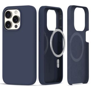 Tech-Protect Silicone MagSafe iPhone 15 Pro Max szilikon hátlap tok - kék