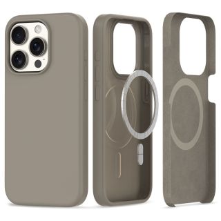 Tech-Protect Silicone MagSafe iPhone 15 Pro Max szilikon hátlap tok - titán