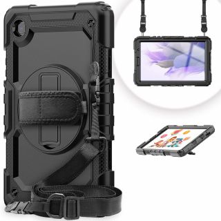 Tech-Protect Solid360 Samsung Galaxy Tab A7 Lite 8.7 T220 / T225 ütésálló tok előlappal és kézpánttal - fekete