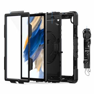 Tech-Protect Solid360 Samsung Galaxy Tab A8 10.5 X200 / X205 ütésálló hátlap tok kijelzővédővel - fekete