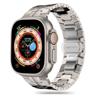 iKi Titanium Apple Watch 45mm / 44mm / 42mm / Ultra 49mm fém szíj - titán