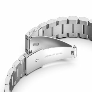 Tech-Protect Stainless Samsung Galaxy Watch 4 / 4 Classic / 5 / 5 Pro / 6 / 6 Classic fém szíj (20mm széles) - ezüst