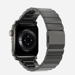 iKi SteelStrap Apple Watch 45mm / 44mm / 42mm / Ultra 49mm fém szíj - fekete