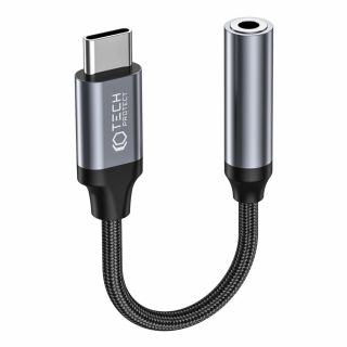 Tech-Protect Ultraboost USB-C - 3,5 mm jack adapter - fekete