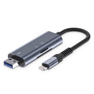 Tech-Protect UltraBoost Lightning + USB-A kártyaolvasó (microSD + SD kártya)