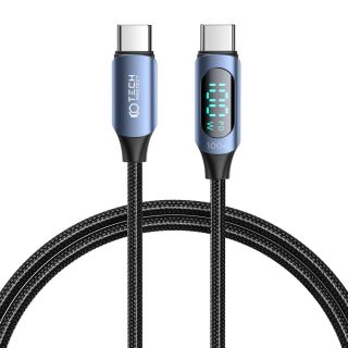 Tech-Protect UltraBoost Led USB-C - USB-C PD100W 5A kábel - 100cm - kék